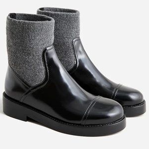 Rib-cuff Boots in Italian leather